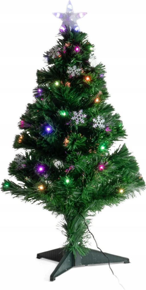 Műkarácsonyfa Led Világítással 90 CM Műanyag Zöld