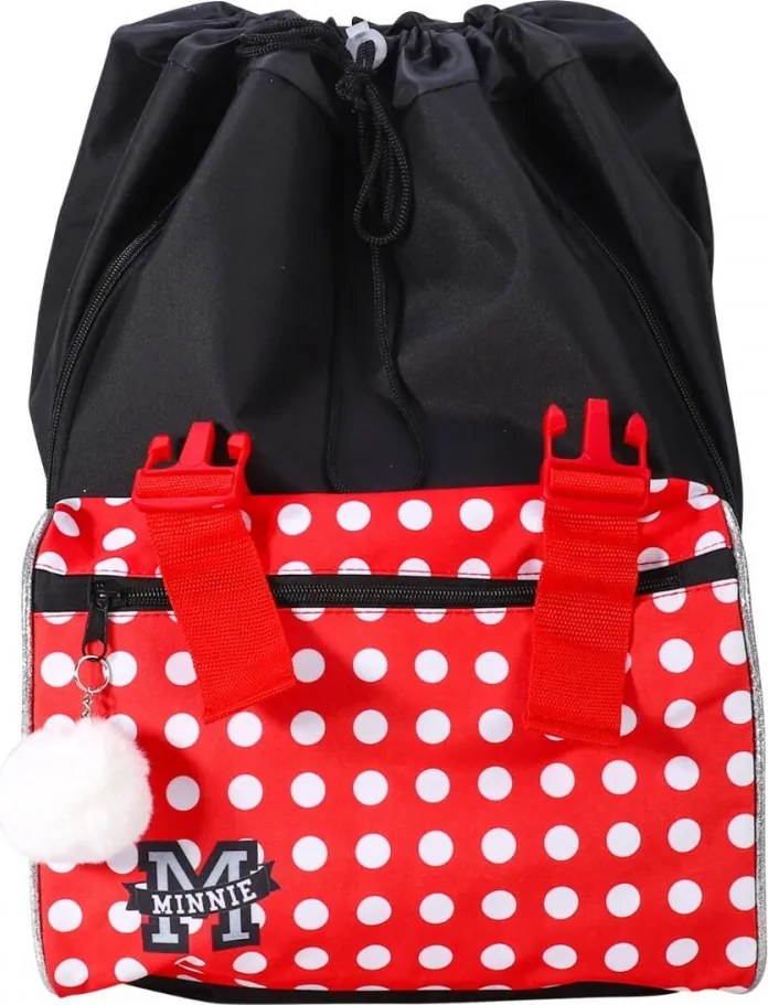 Disney Minnie Grey iskolatáska, táska Pomponnal, 42 cm