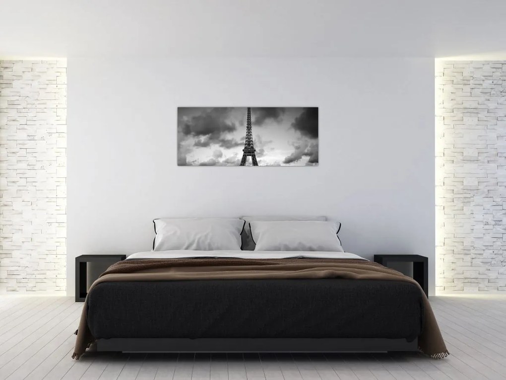 Kép - Az Eiffel-torony és a piros autó (120x50 cm)