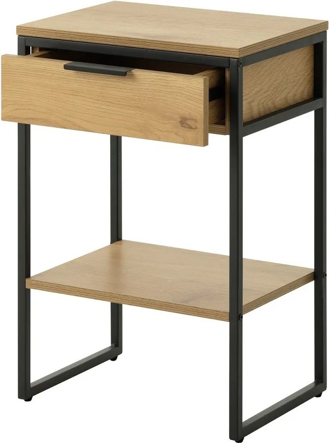 Tárolóasztal tölgyfa dekorral 30x40 cm Cesura – Unique Furniture