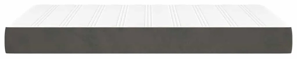 sötétszürke bársony zsebrugós ágymatrac 120 x 220 x 20 cm