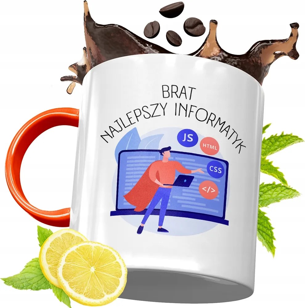 Narancssárga Bögre Testvérnek Ajándékba, fényképes nyomattal