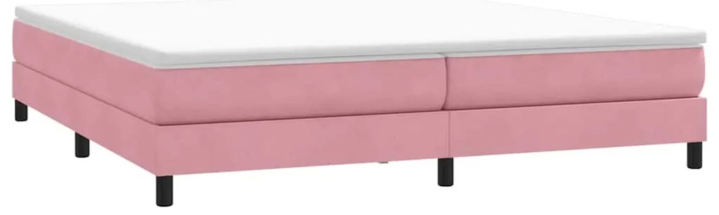 vidaXL rózsaszín bársony rugós ágy matrac nélkül 200x220 cm