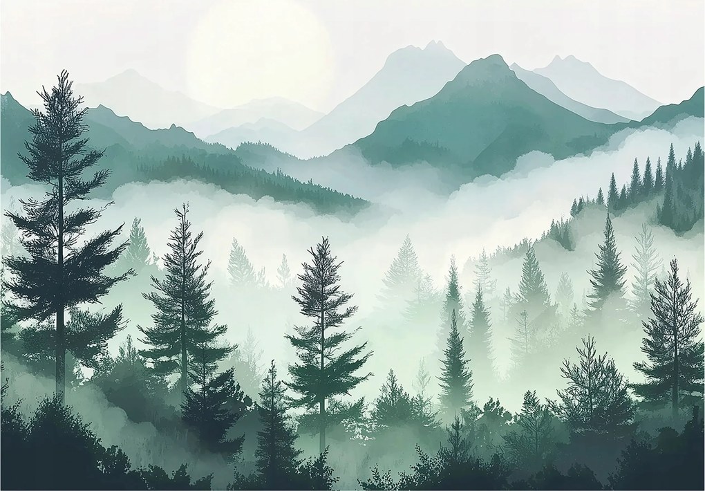 Fotótapéta Erdő Hegyek Tájkép Természet Hálószoba Nappali Tapéta Flizelina 150x105