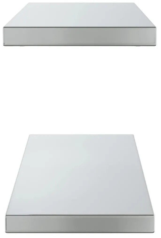 2 db ezüstszínű rozsdamentes acél fali polc 75 x 23,5 x 3 cm