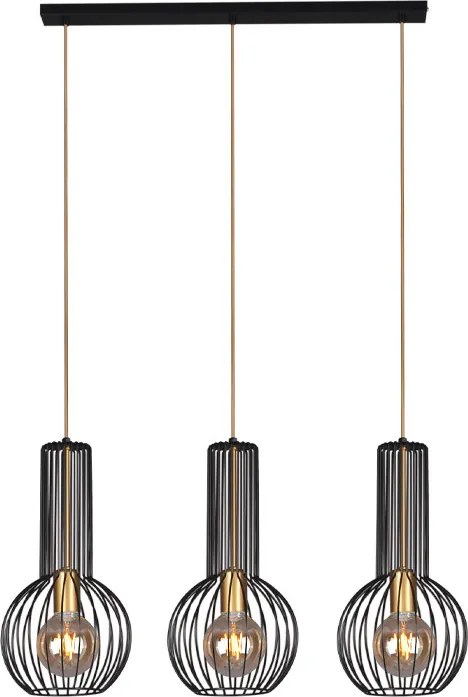 KAJA K-4521 ARVI BLACK Többágú Függesztett Lámpa Fekete E27 IP20
