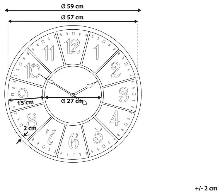 Színes falióra ⌀ 59 cm BOSWIL Beliani