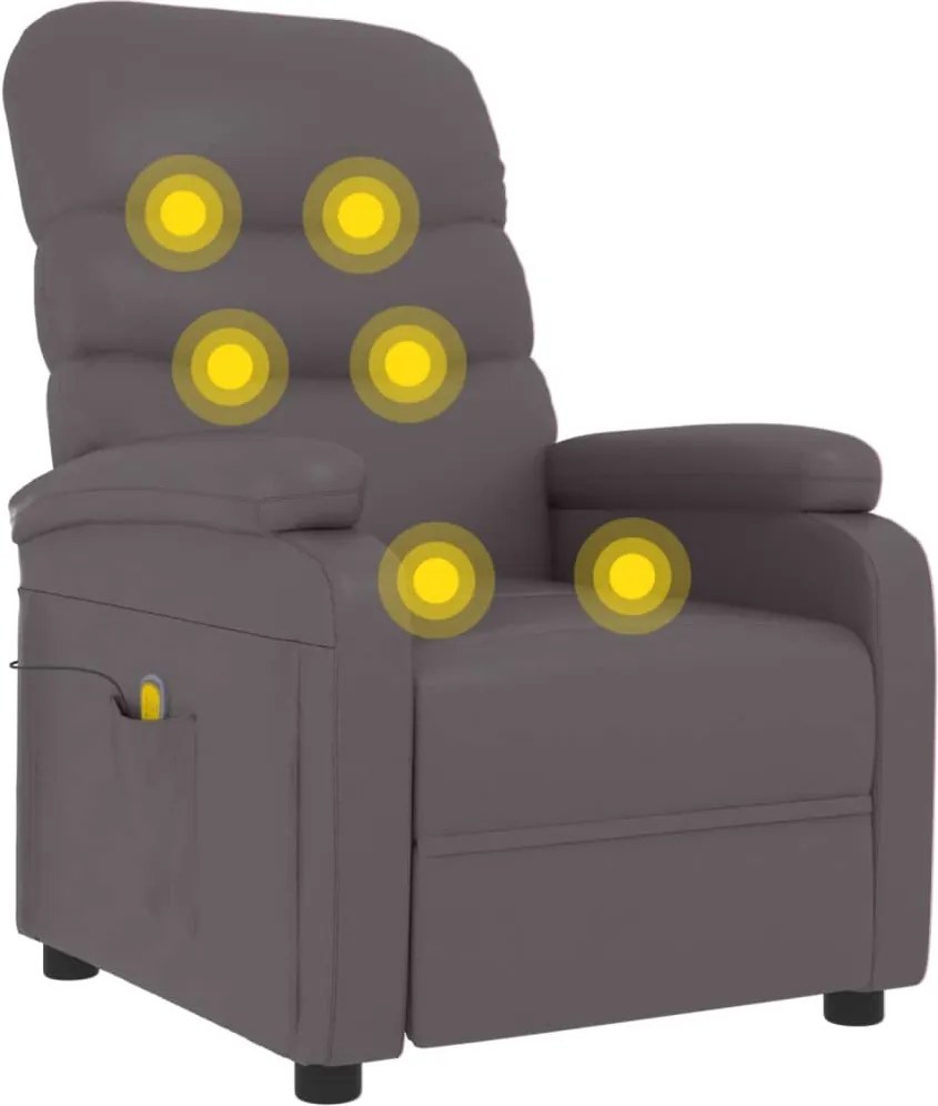 vidaXL szürke műbőr masszázsfotel
