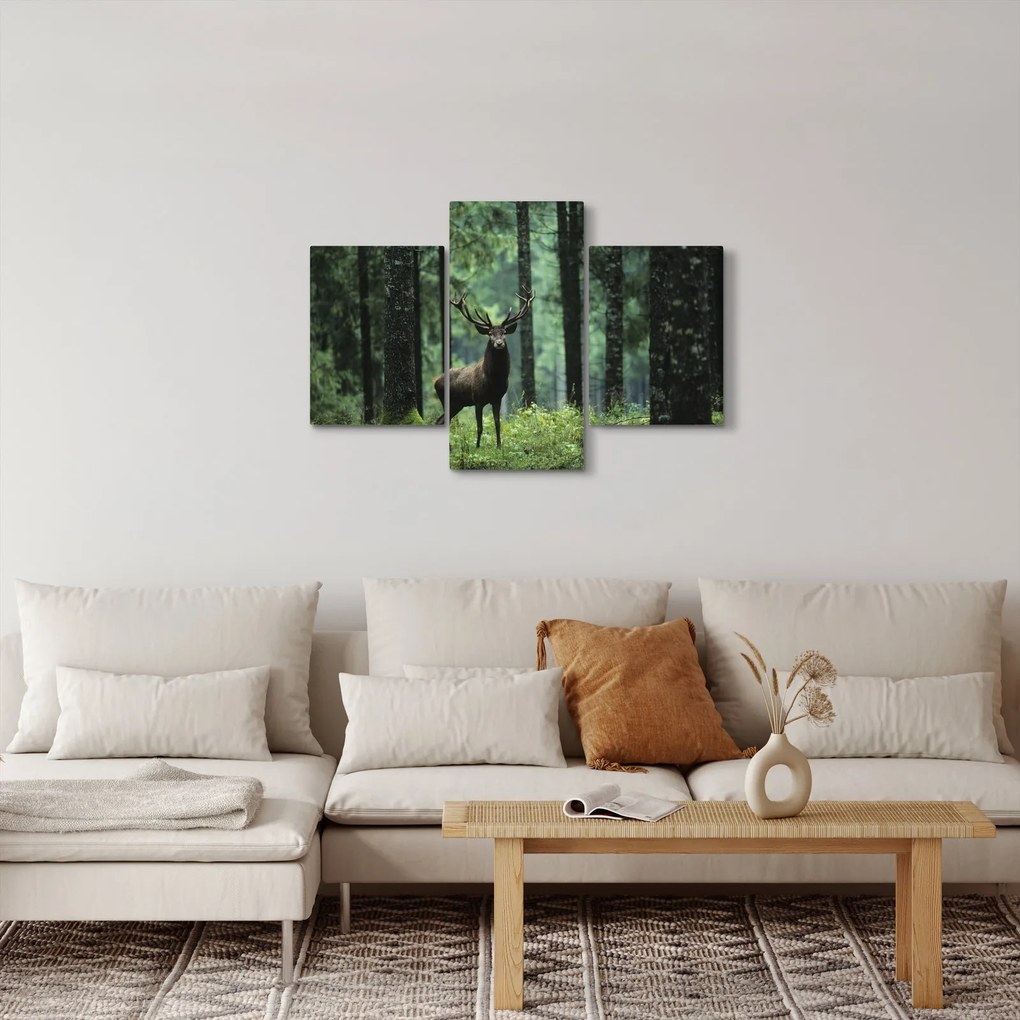 Kép - Szarvas egy mély erdőben (90x60 cm)