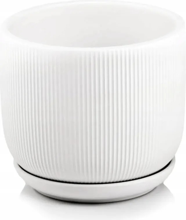 Virágtartó fehér nagy virágtartó állvánnyal 17 cm