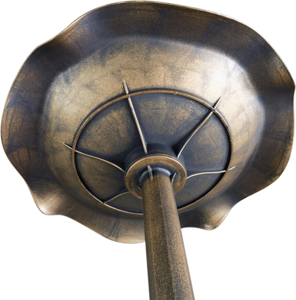 Outsunny Madárfürdő, Madáretető Lótuszlevél Formájú Medencében, dim. Ø 50 x 71H cm Polipropilén Antik Bronz | Aosom