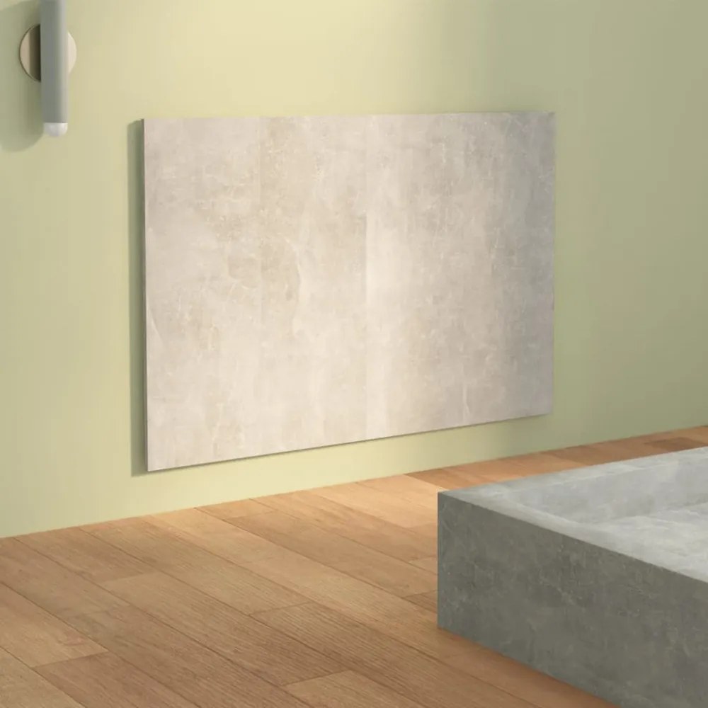 betonszürke szerelt fa ágyfejtámla 120x1,5x80 cm