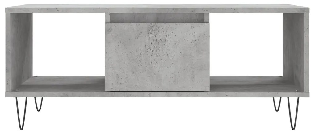 Betonszürke szerelt fa dohányzóasztal 90x50x36,5 cm