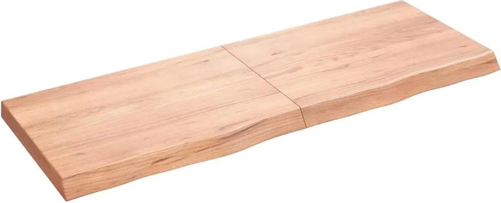 vidaXL világosbarna kezelt tömör tölgyfa asztallap 140x50x(2-6) cm
