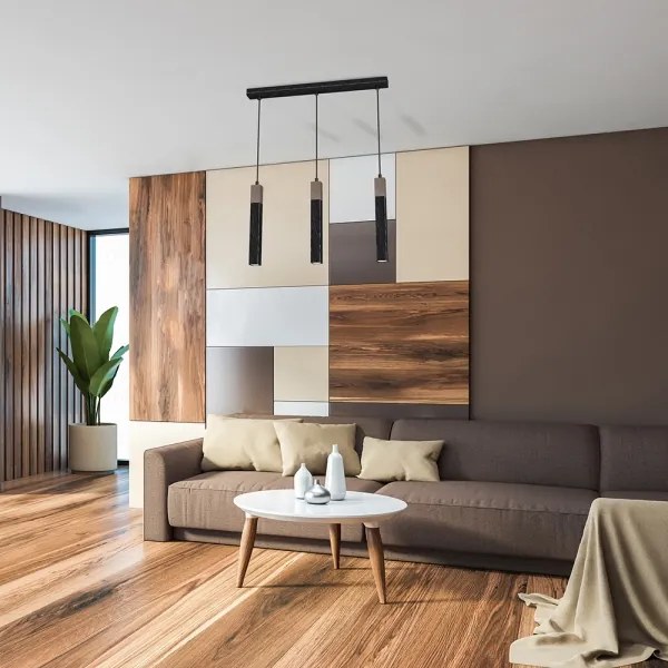 Csillár zsinóron SOLO 3xGU10/MR11/40W/230V fekete