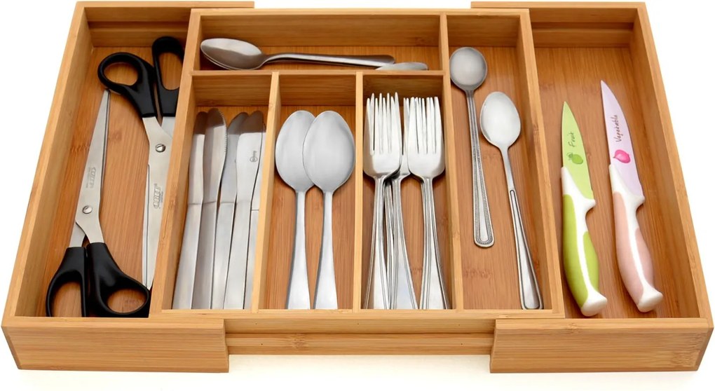 Bluegarden, bambusz fiókos evőeszköz-rendező, barna, HOM-00001