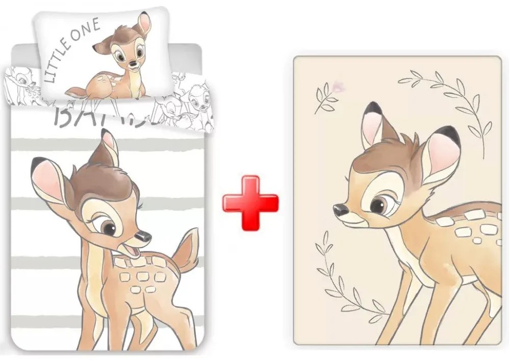 Disney Bambi Little gyerek ágyneműhuzat és polár takaró szett