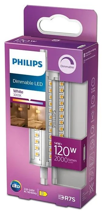 LED Dimmelhető izzó Philips R7s/14W/230V 3000K 118 mm