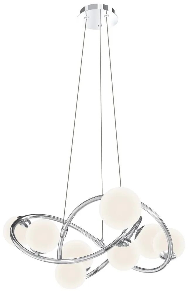 Wofi 7014-807 - LED Csillár zsinóron NANCY 8xG9/3,5W/230V fényezett króm