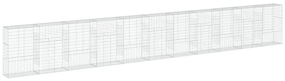 horganyzott vas gabion kosár fedéllel 1100 x 50 x 150 cm