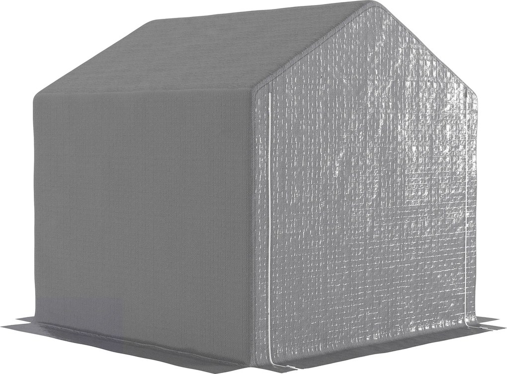 Outsunny Kert Shed 2 x 2 x 2 m Kültéri Kerékpár Menedék Galvanizált Acél Váz, Vízálló és UV-ellenálló, Tároló Sátor Kerékpárhoz, Motorkerékpárokhoz, S