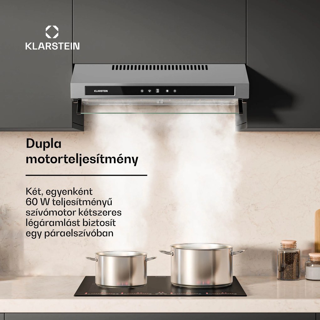 Klarstein Purista Force páraelszívó, Kompakt, 384,8 m³/h, EEK C, Kettős motoros technológia