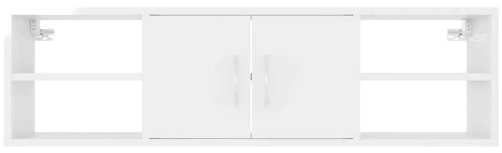 magasfényű fehér szerelt fa fali polc 102 x 30 x 29 cm