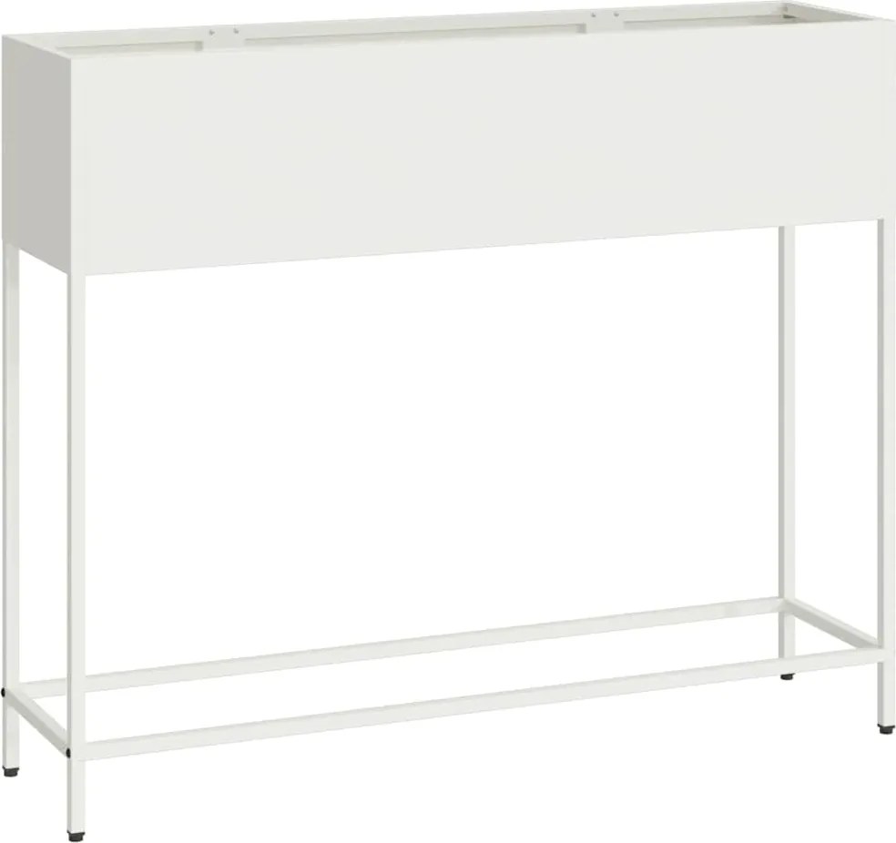 vidaXL Magas Kerti Cserép Fehér 100 x 26 x 82 cm Acél