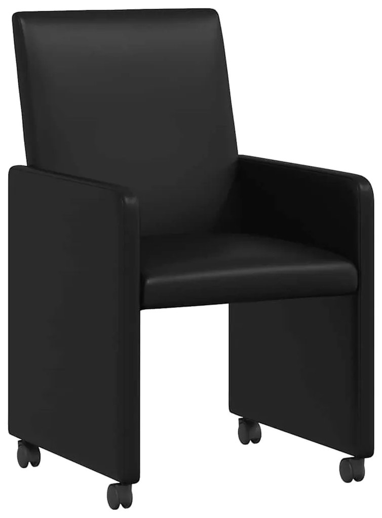 Kerekes Étkező Székek 2 pcs Fekete 57 x 66 x 94 cm Műbőr