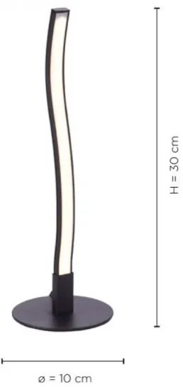 Leuchten Direkt 15128-18 - LED Asztali lámpa WAWE LED/3W/230V fekete