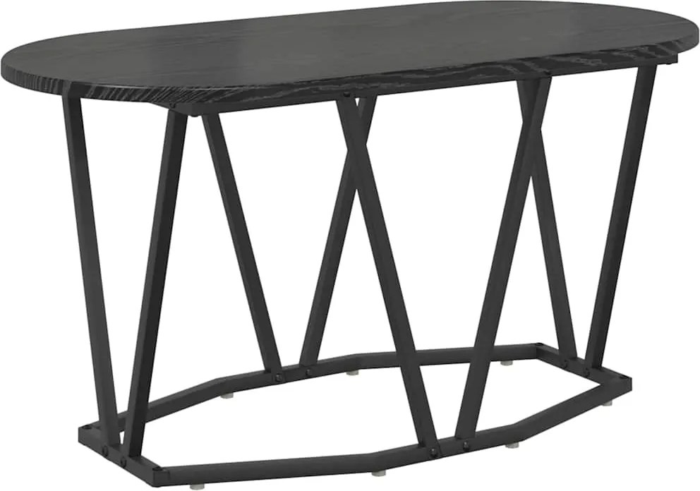 vidaXL Dohányzóasztal Fekete tölgy 80 x 40 x 40.5 cm Mérnöki fa és fém
