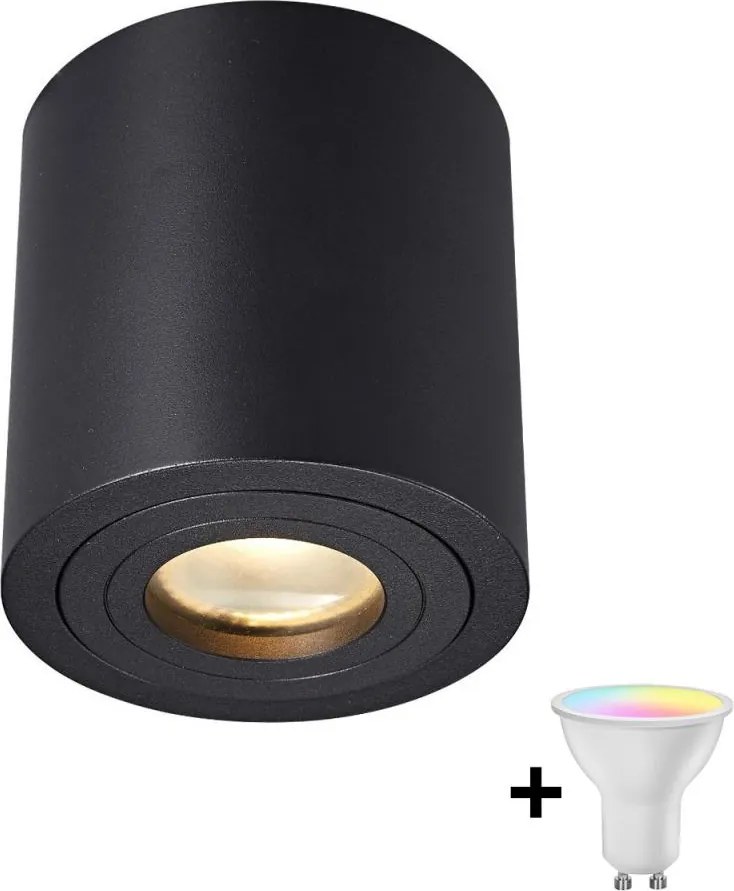 Zuma Line ACGU10-159-N - LED RGBW dimmelhető spotlámpa 1xGU10/4,8W/230V IP44 fekete+távirányító