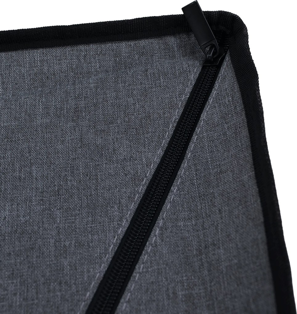 Összecsukható tároló doboz, szürke/fekete, DETER