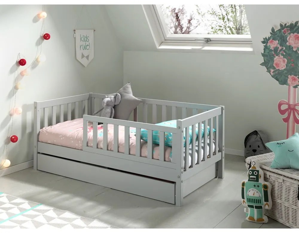 Szürke gyerekágy alatti fiók 70x140 cm Peuter – Vipack