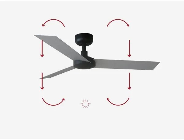 FARO 34285 - Mennyezeti lámpa CRUISER S fekete átm. 106 cm + távirányítás