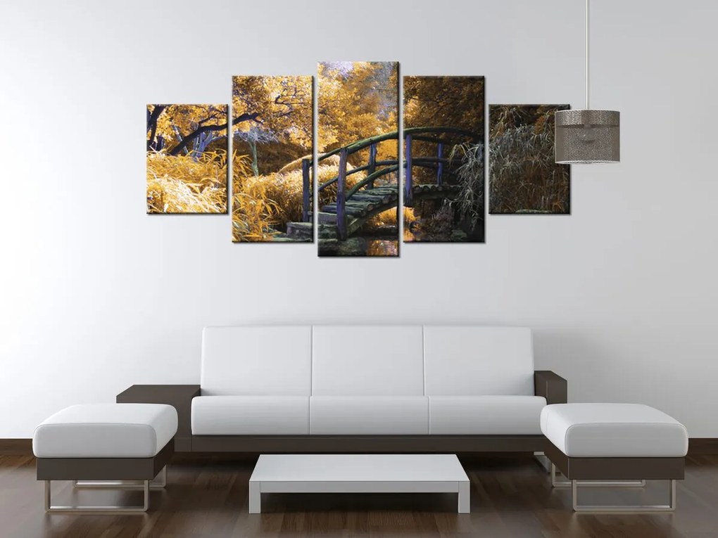 Gario Vászonkép Japán aranykert - 5 részes Méret: 150 x 70 cm