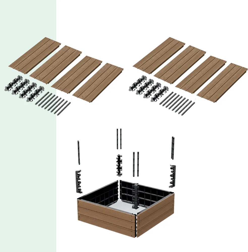 BASE PLANT magaságyás, 61x61x46cm, természetes barna Prosperplast