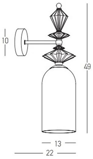 Zambelis 22080 - Fali lámpa 1xE27/40W/230V