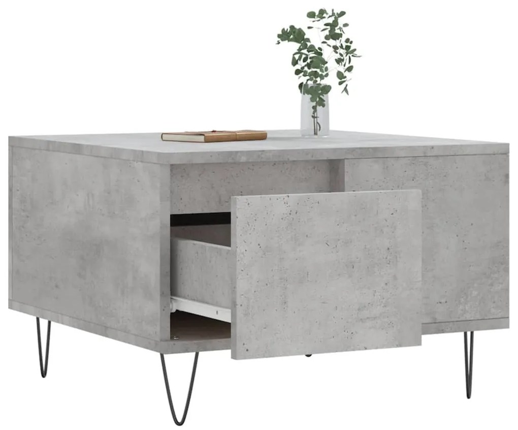 Betonszürke szerelt fa dohányzóasztal 55x55x36,5 cm