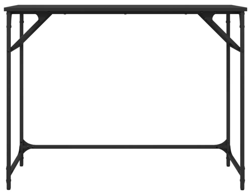 fekete szerelt fa és porszórt acél íróasztal 100x45x76 cm
