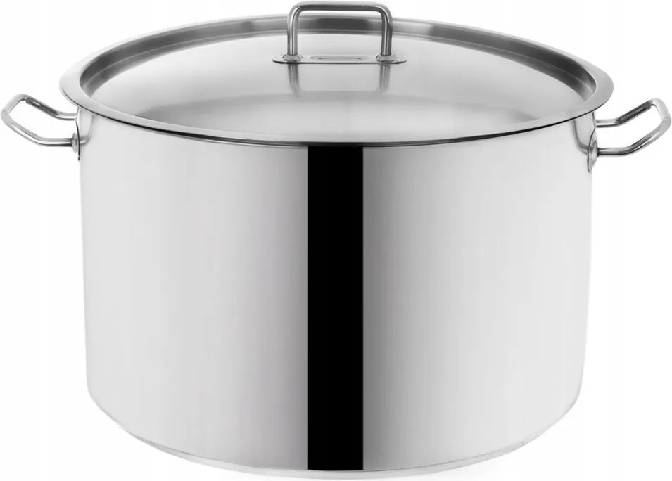 Prémium Acél fazék nagy konyhai főzéshez fedővel 40cm 30L
