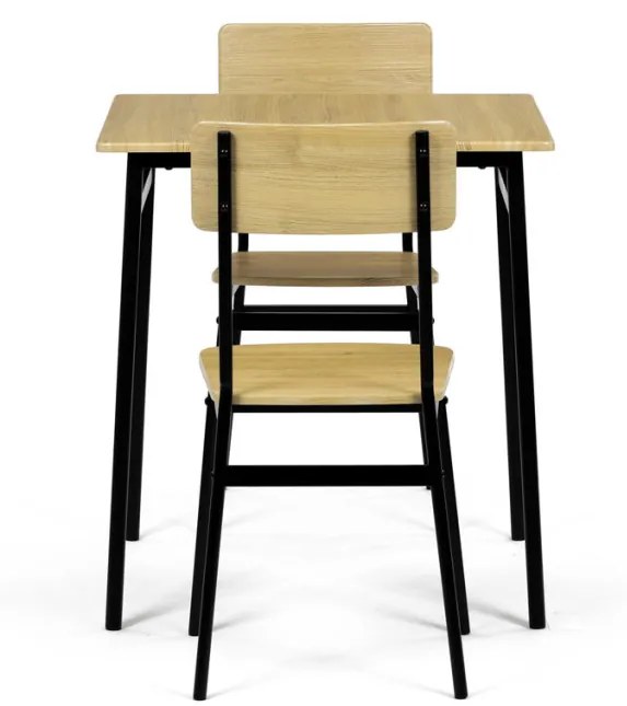 Set de sufragerie (1+2), MDF, decor stejar, cadru metalic negru