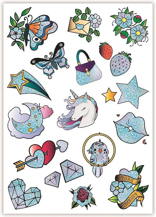 Crazy Chic Sparkly csillámos tetoválás Clementoni