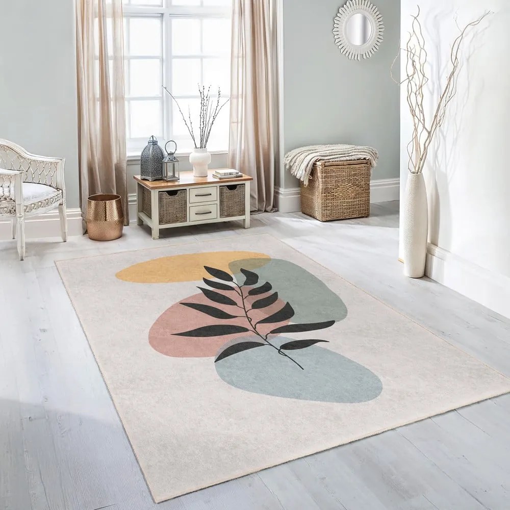 Krémszínű mosható szőnyeg 80x150 cm Illustrated Autumn – Mila Home