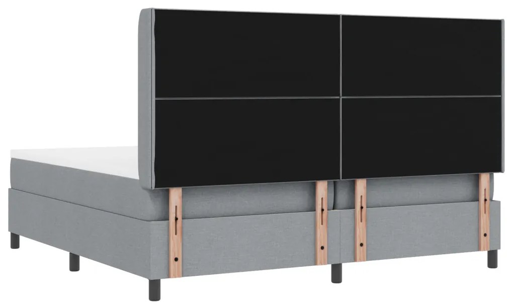 Boxspring Ágy Matraccal & LED Fény Szürke 200x200 cm Szövet