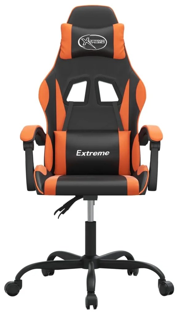 vidaXL fekete és narancssárga műbőr forgó játékszék