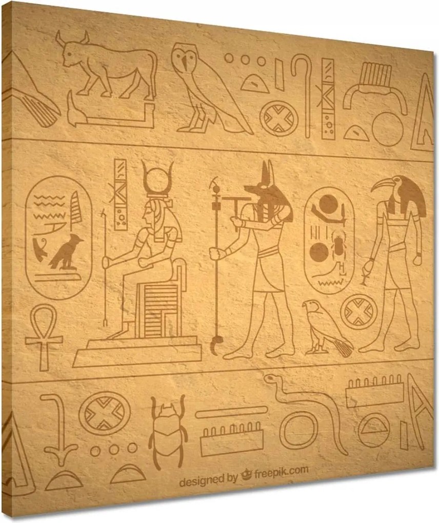 Vászonkép 40x40 Egyiptomi hieroglifák