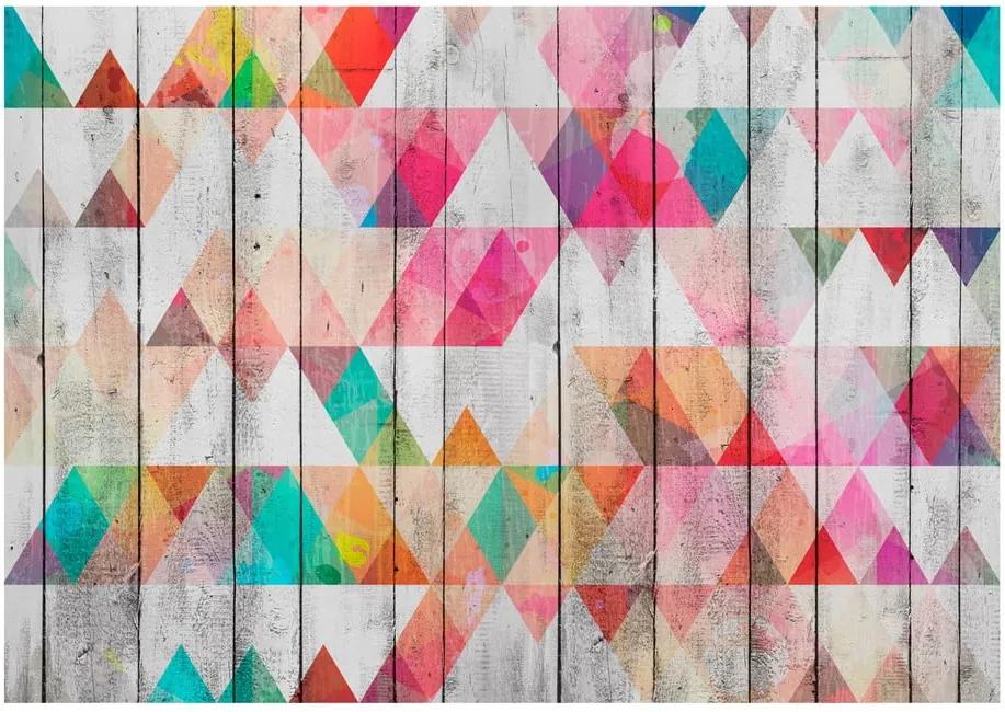 Rainbow Triangles nagyméretű tapéta, 200 x 140 cm - Artgeist