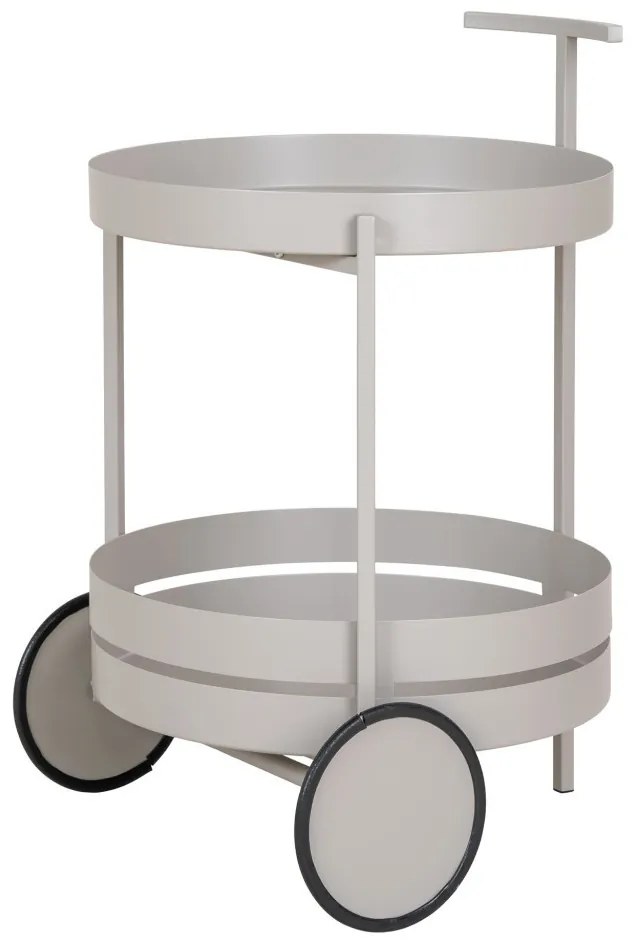 Beja zsúrkocsi, acél, szürke, 2 polc 40x49,5x61 cm