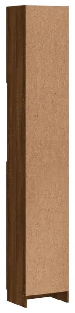 barna tölgy színű szerelt fa faliszekrény 32x25,5x190 cm